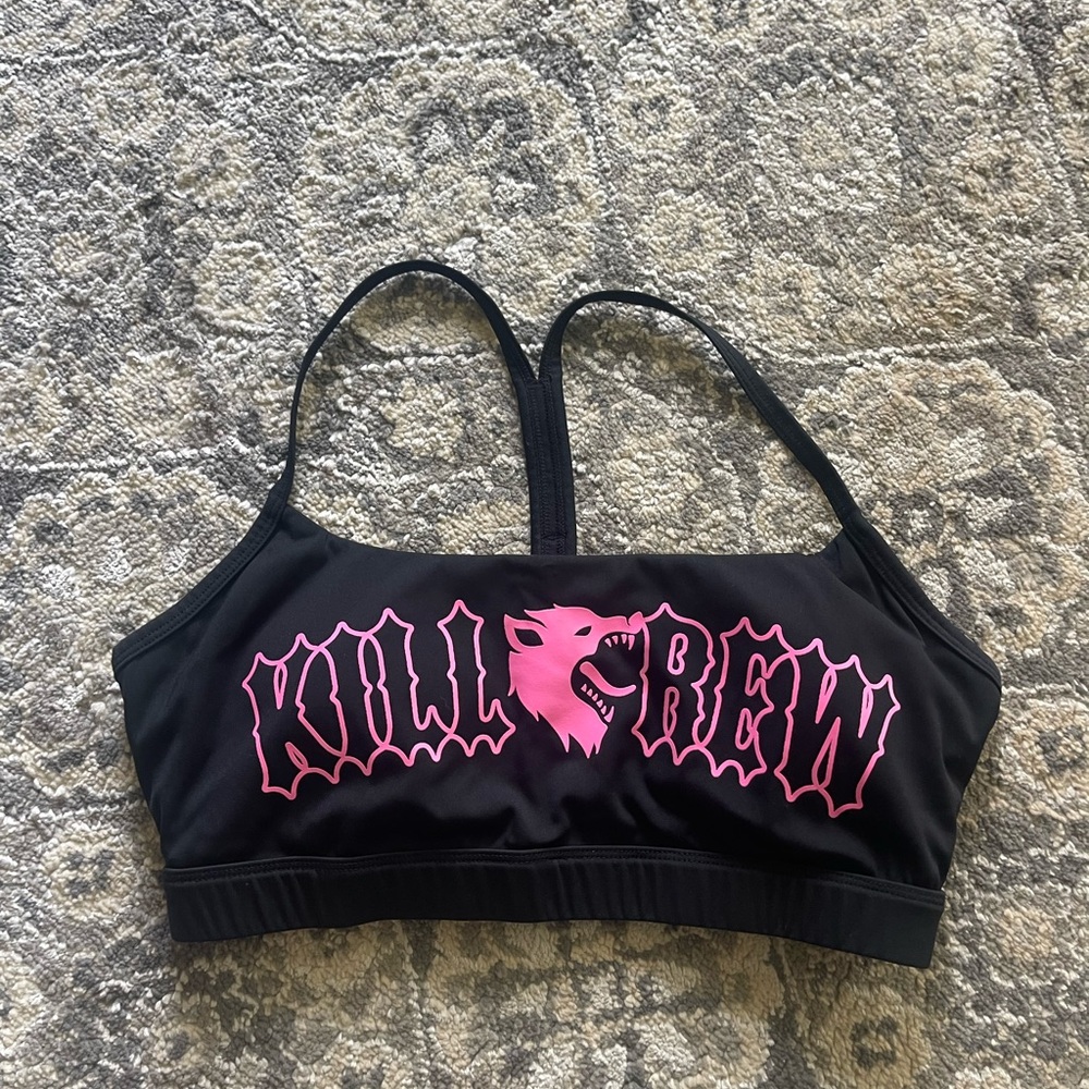 Kill Crew Black and Pink Sports Bra